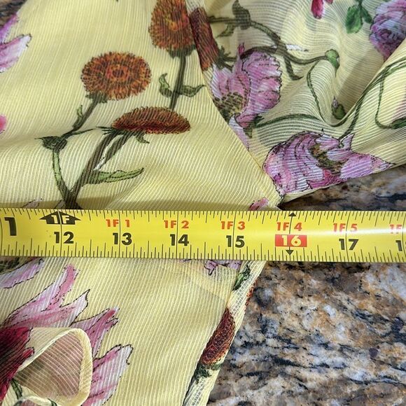 BB Dakota Botanical Bae Yellow Floral Print Long Sleeve Dress Size 0 - Picture 12 of 14